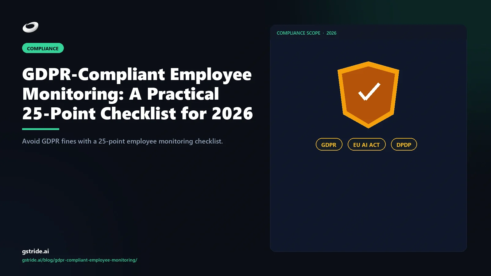 GDPR employee monitoring compliance checklist for India IT exporters 2026